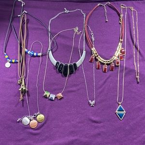 Set of 10 dainty necklaces